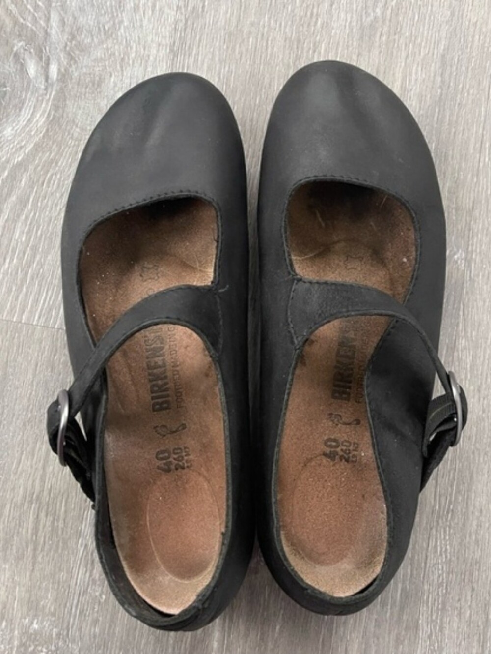 Birkenstock Black Mary Jane Flats with Buckle W9/40 - Picture 2 of 3